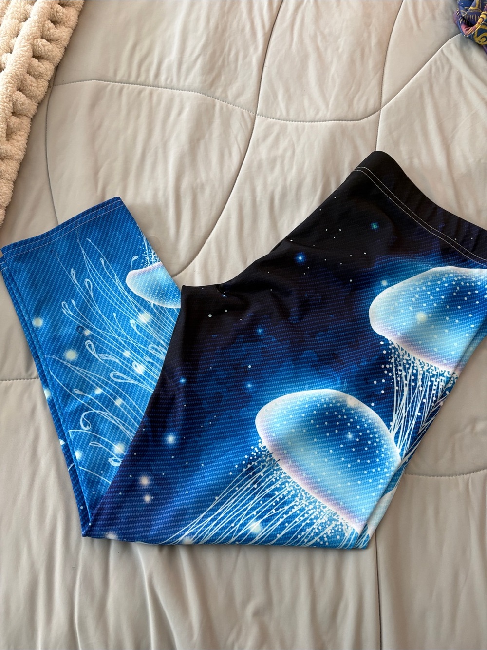 Blue Jellyfish Print Leggings - Women